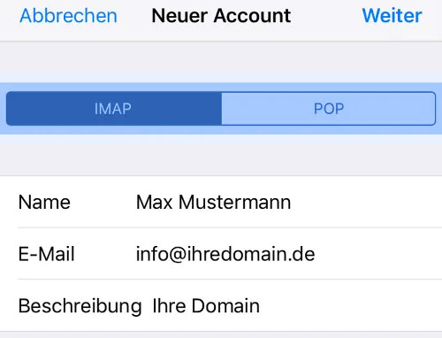 Ios E-Mail Postfach einrichten
