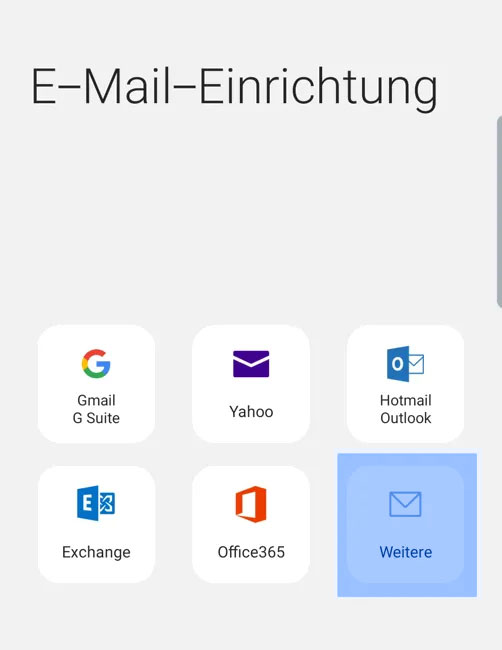 Hosting Heiser WebTec - Samsung Mail E-Mail Postfach