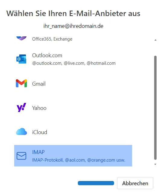 Hosting Heiser WebTec - Outlook für Windows E-Mail Postfach