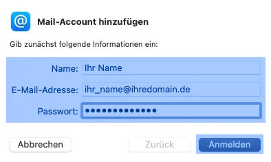 Hosting Heiser WebTec - Apple Mail E-Mail Postfach