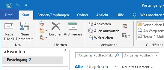 Hosting Heiser WebTec - Outlook E-Mail Postfach