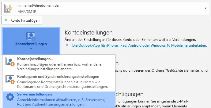 Hosting Heiser WebTec - Outlook E-Mail Postfach