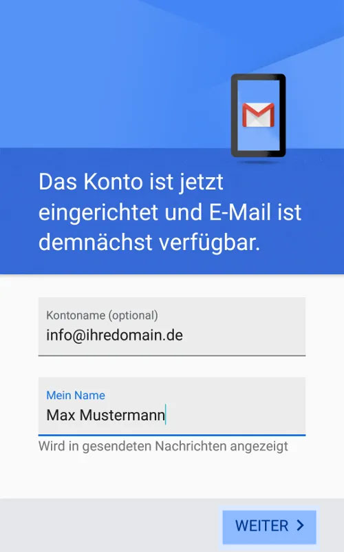Hosting Heiser WebTec - Gmail APP E-Mail Postfach