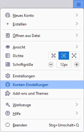 Hosting Heiser WebTec - Thunderbird einrichten Schritt 1