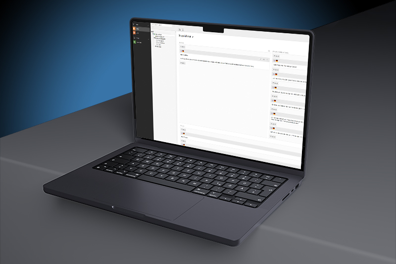 Laptop mit TYPO3 Webseite