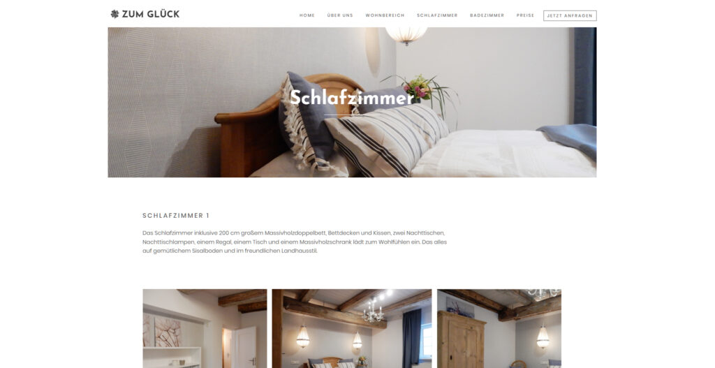 Referenz Beispiel Ferienwohnung Webdesign